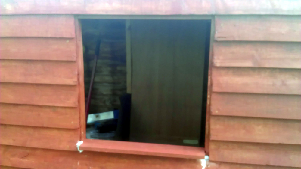 Shed window in placejust